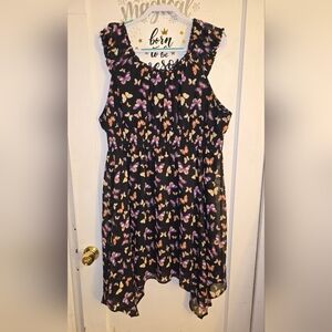 No Boundaries Women's Dress Black w/Multi Color Butterfly Print Size 3x (21)